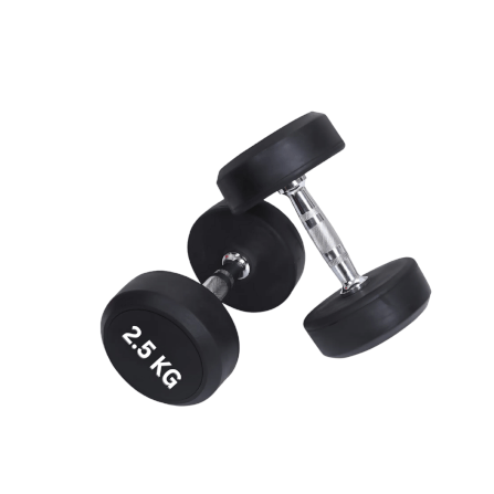 ดัมเบลยางออกกำลังกาย Homefittools แบบกลม 2.5 kg 